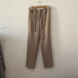 Ann Taylor Beige Belted Loose leg Trousers